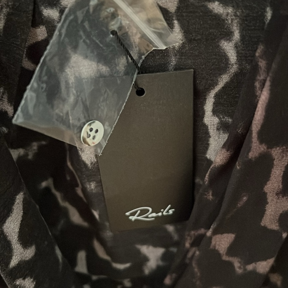 NWT Rails leopard print drape-front blouse - Picture 2 of 5